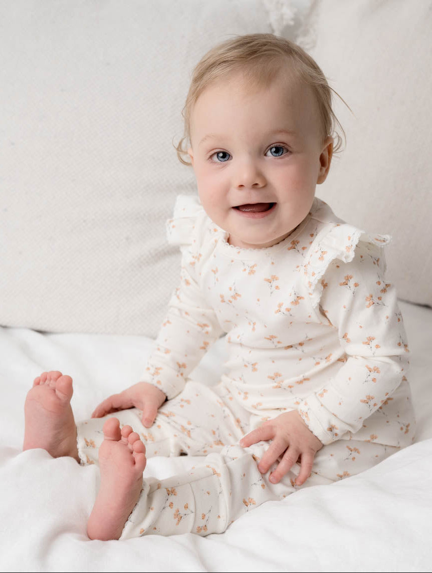 Frilled Ollie Floral Onesie