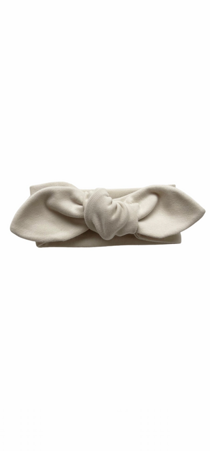 Apple Headbands in Beige on a white background 