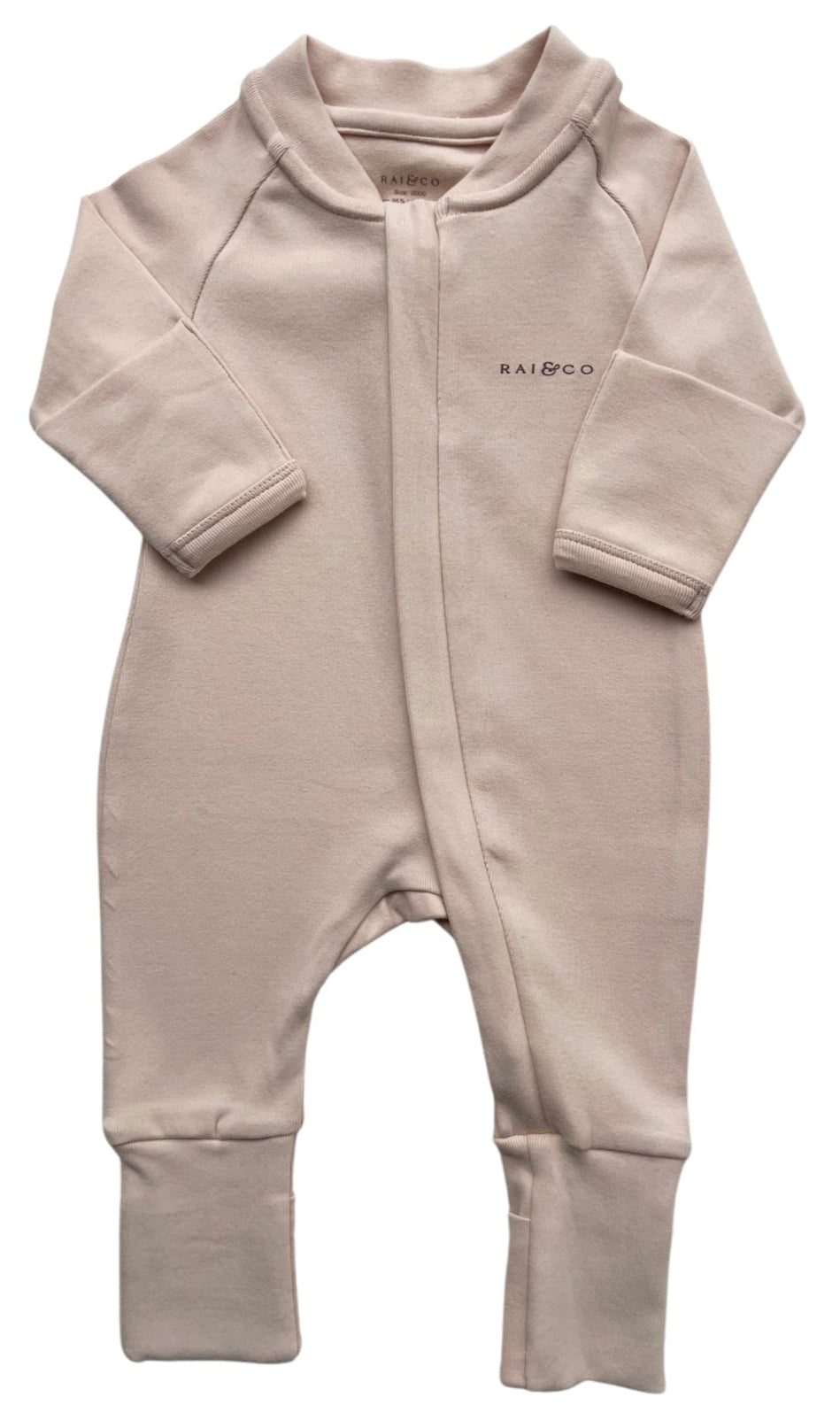 Apple Onesie in Baby Pink on a white background