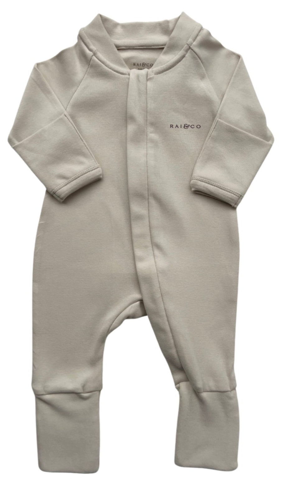Apple Onesie in Beige on a white background