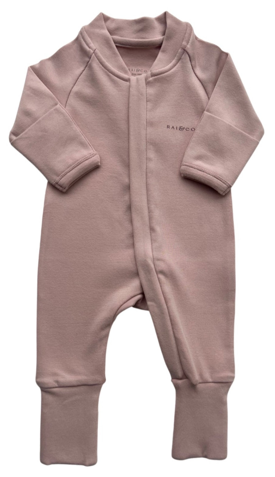 Apple Onesie in Rose Pink on a white background