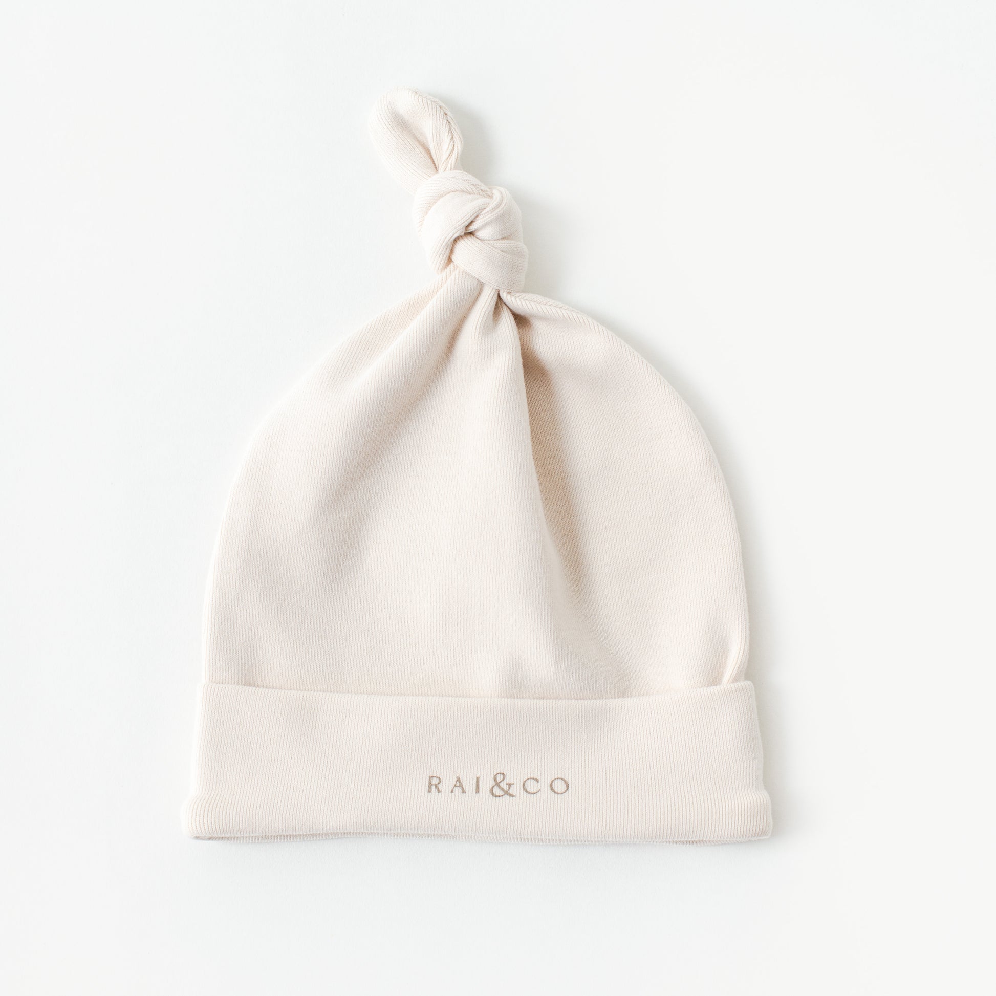 Baby Beanie Apple Knotted in Beige