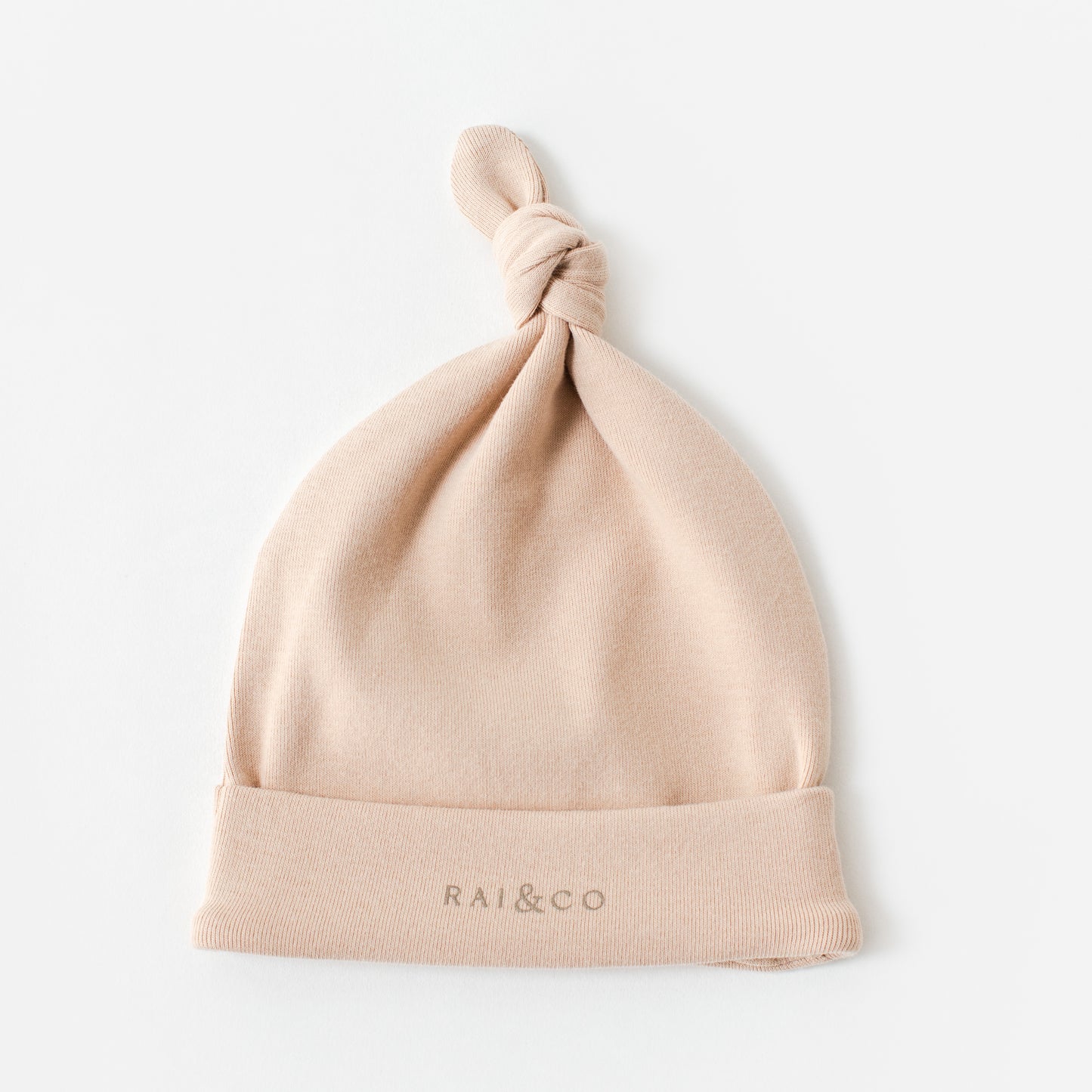 Baby Beanie Apple Knotted in Dark Beige