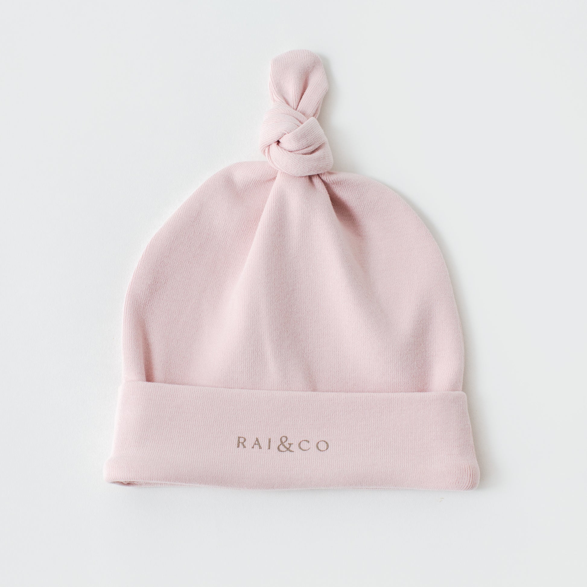 Baby Beanie Apple Knotted in Rose Pink