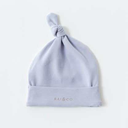 Baby Beanie Apple Knotted in Sky Blue