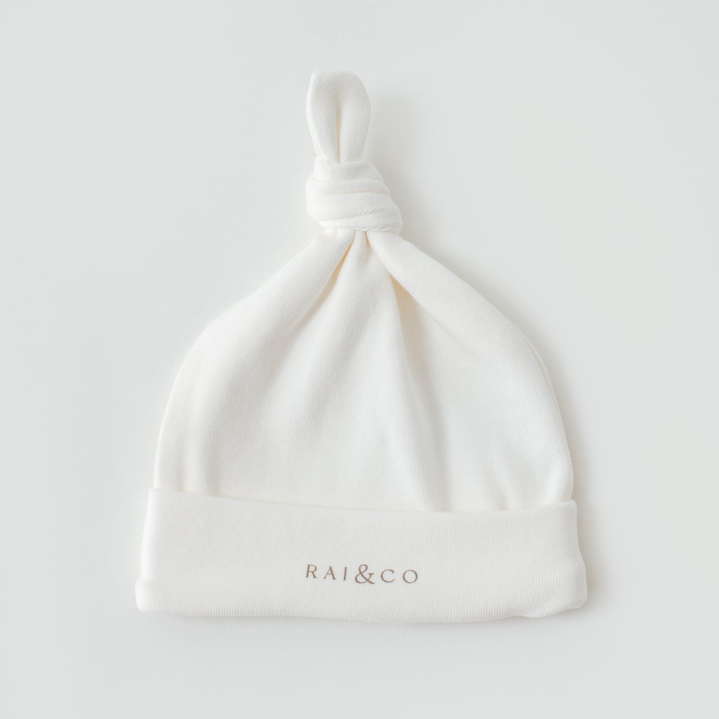 Baby Beanie Apple Knotted in White