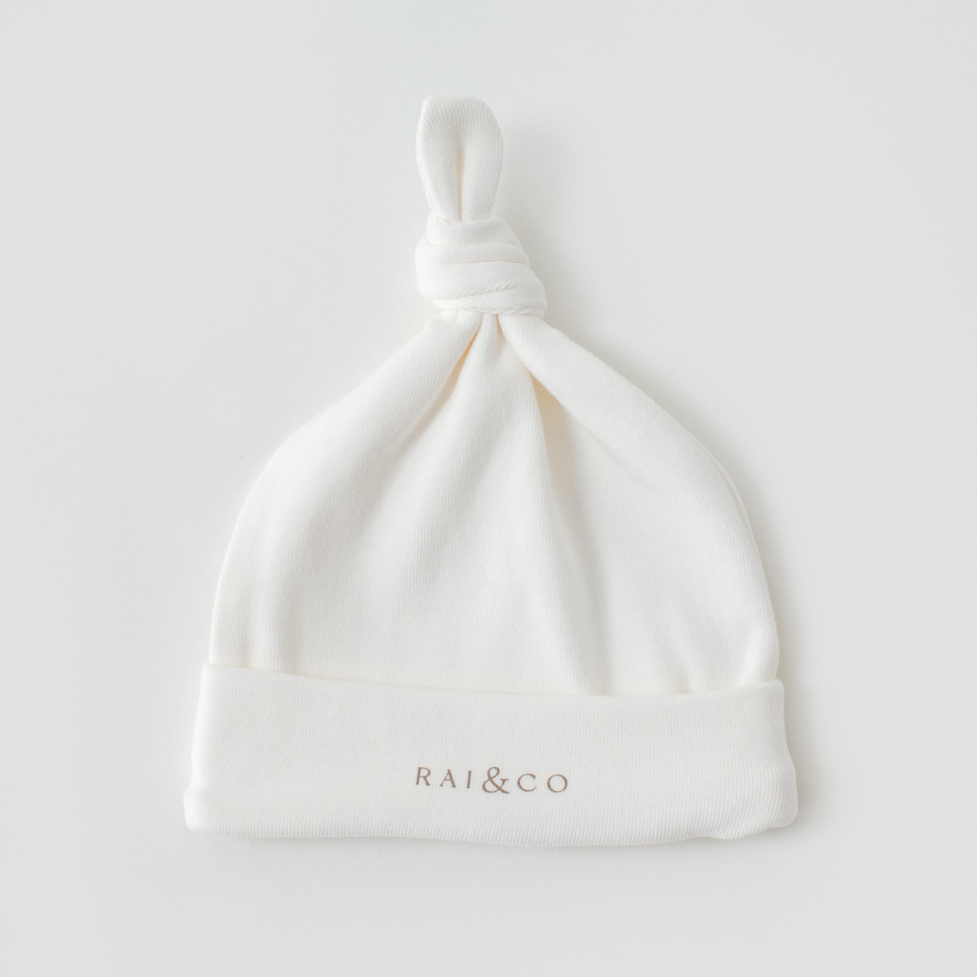 Baby Beanie Apple Knotted in White