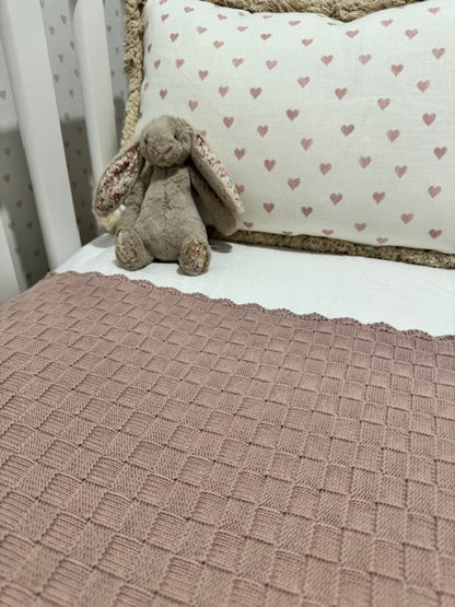 Baby Blanket - Knitted Heirloom Keepsake in Ivory 