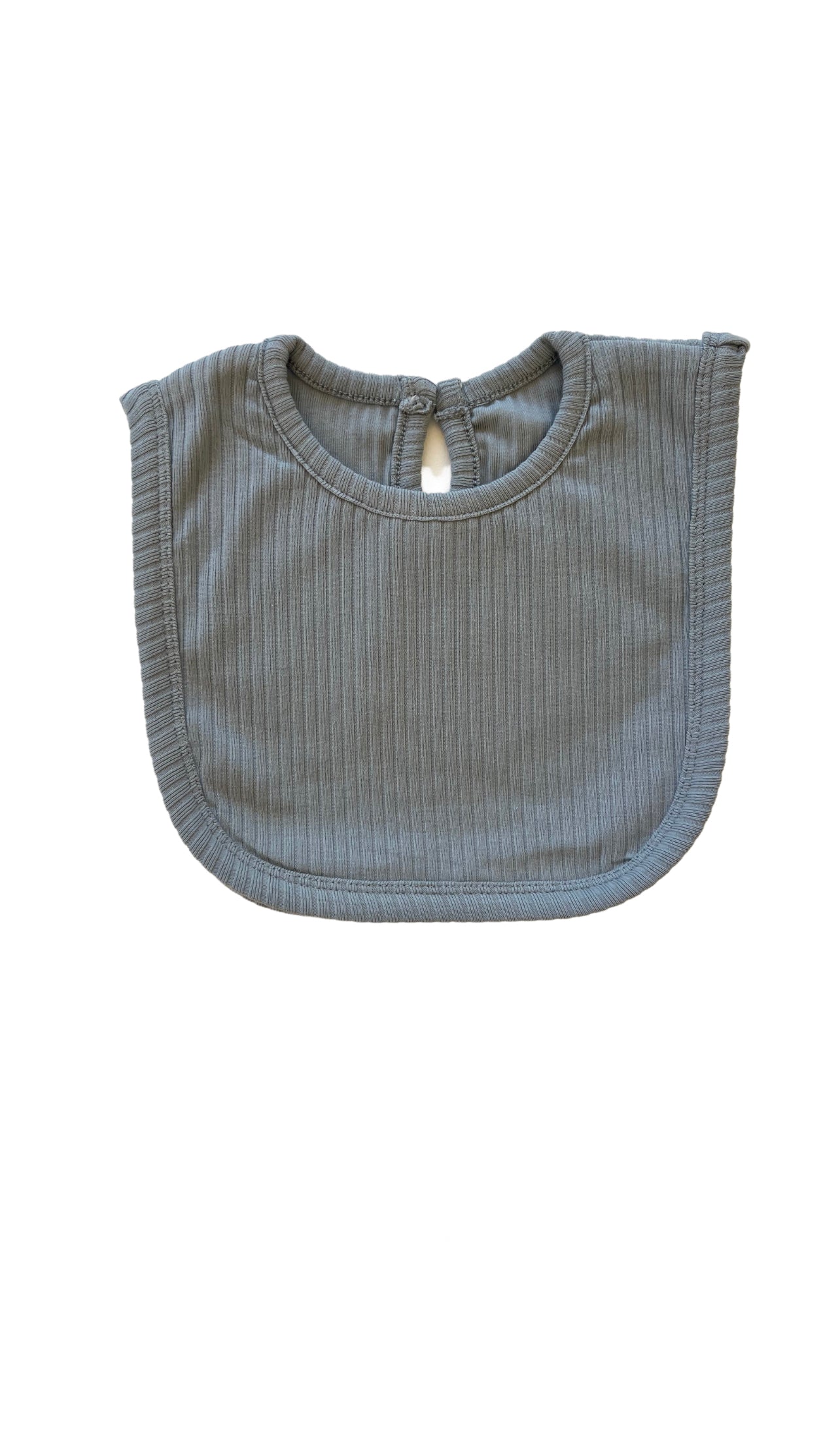 Basic Bib in Dusty Blue on a white background