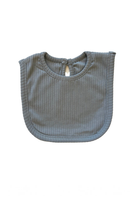 Basic Bib in Dusty Blue on a white background