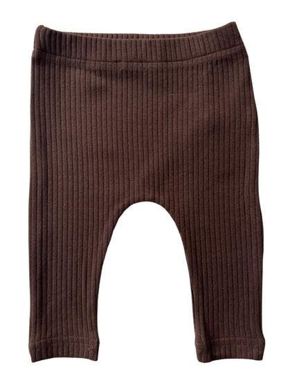 Basic Leggings in Chocolate on a white background.