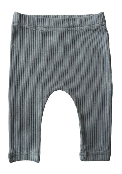 Basic Leggings in Dusty Blue on a white background. 