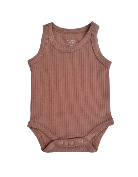 Basic Singlet Bodysuit in Caramel 