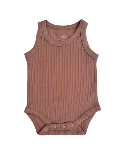 Basic Singlet Bodysuit in Caramel 