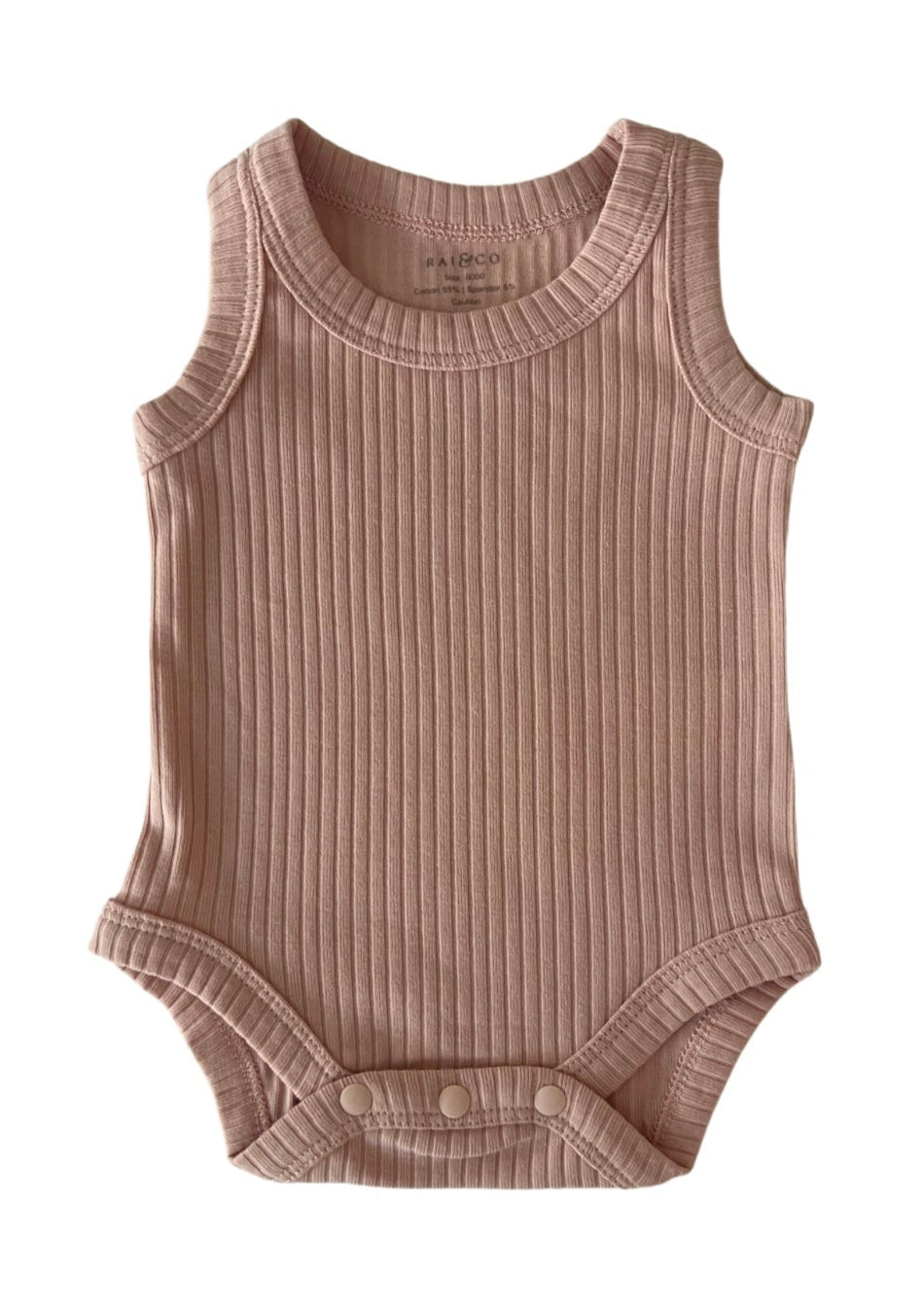 Basic Singlet Bodysuit in Pink on a white background