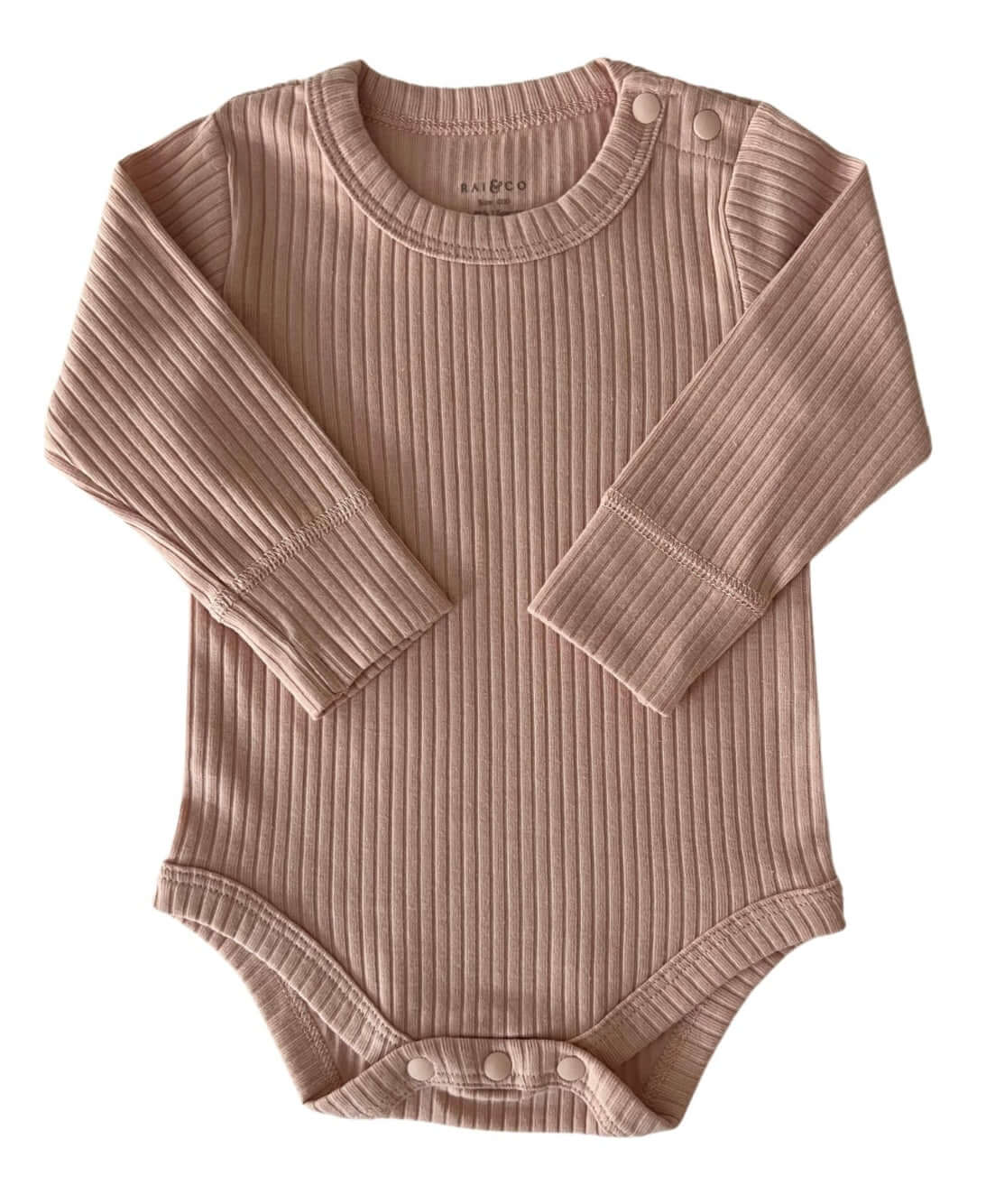 Baby Girl Basic Longsleeve Bodysuit in Pink on a white background