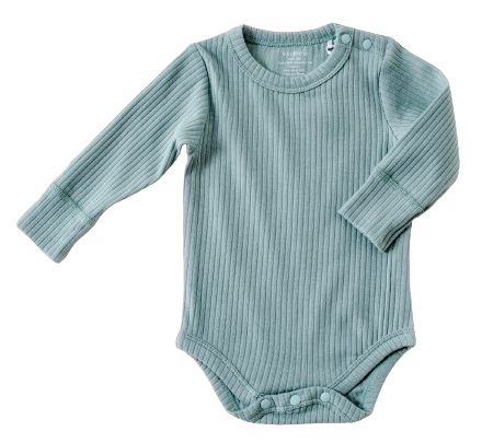 Basics Long Sleeve Bodysuit in Sage 