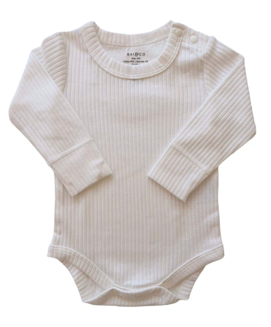 White Baby Boy Basic Longsleeve Bodysuit on a white background