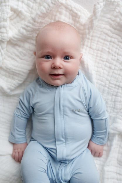 Lightweight Bamboo Onesie - Cornflour Blue Colour