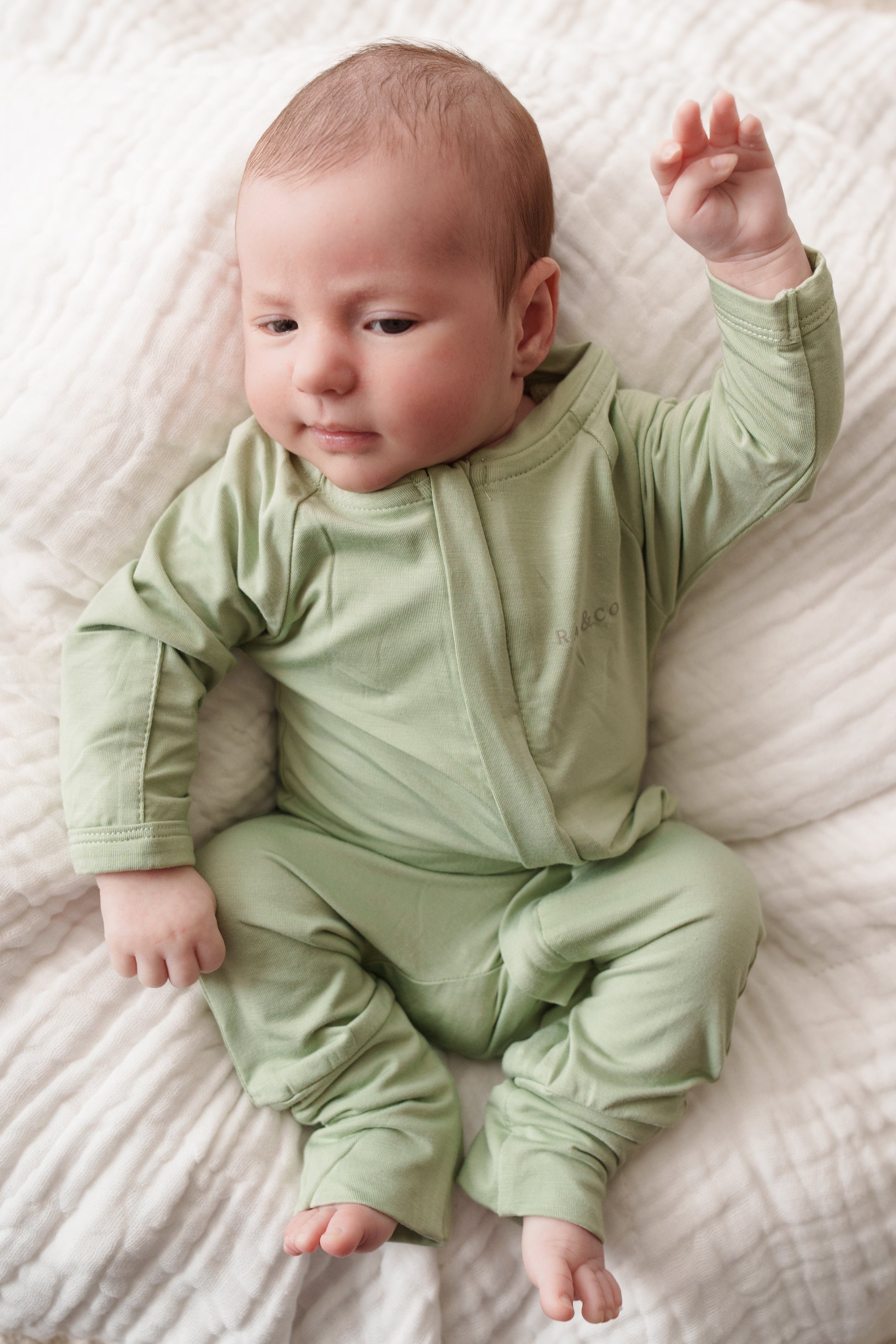 Lightweight Bamboo Onesie - Pistachio
