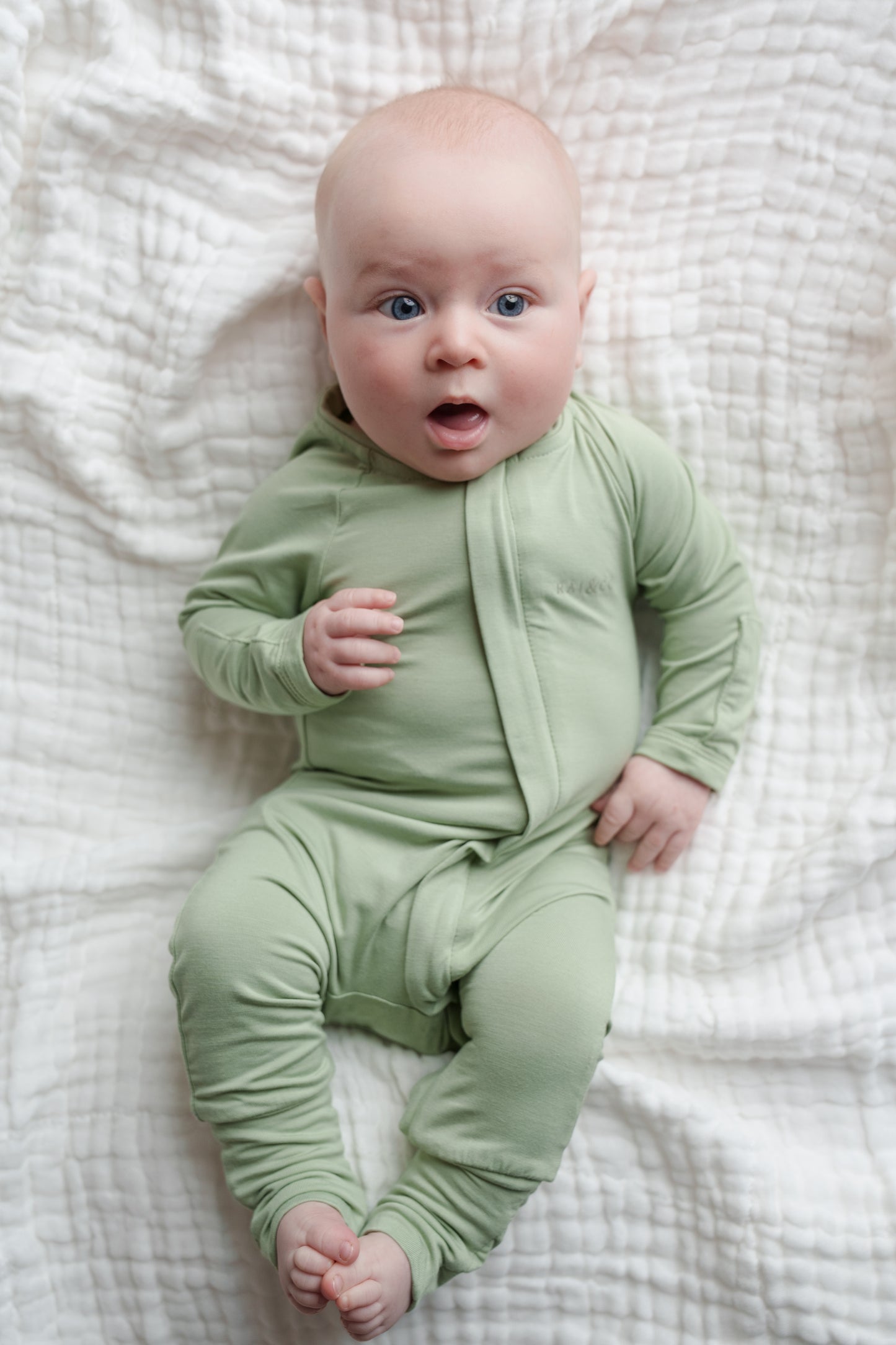 Lightweight Bamboo Onesie - Pistachio Colour