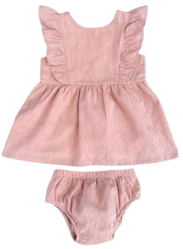 Lou Lou Frilled Dress With Pilchers in Pink 