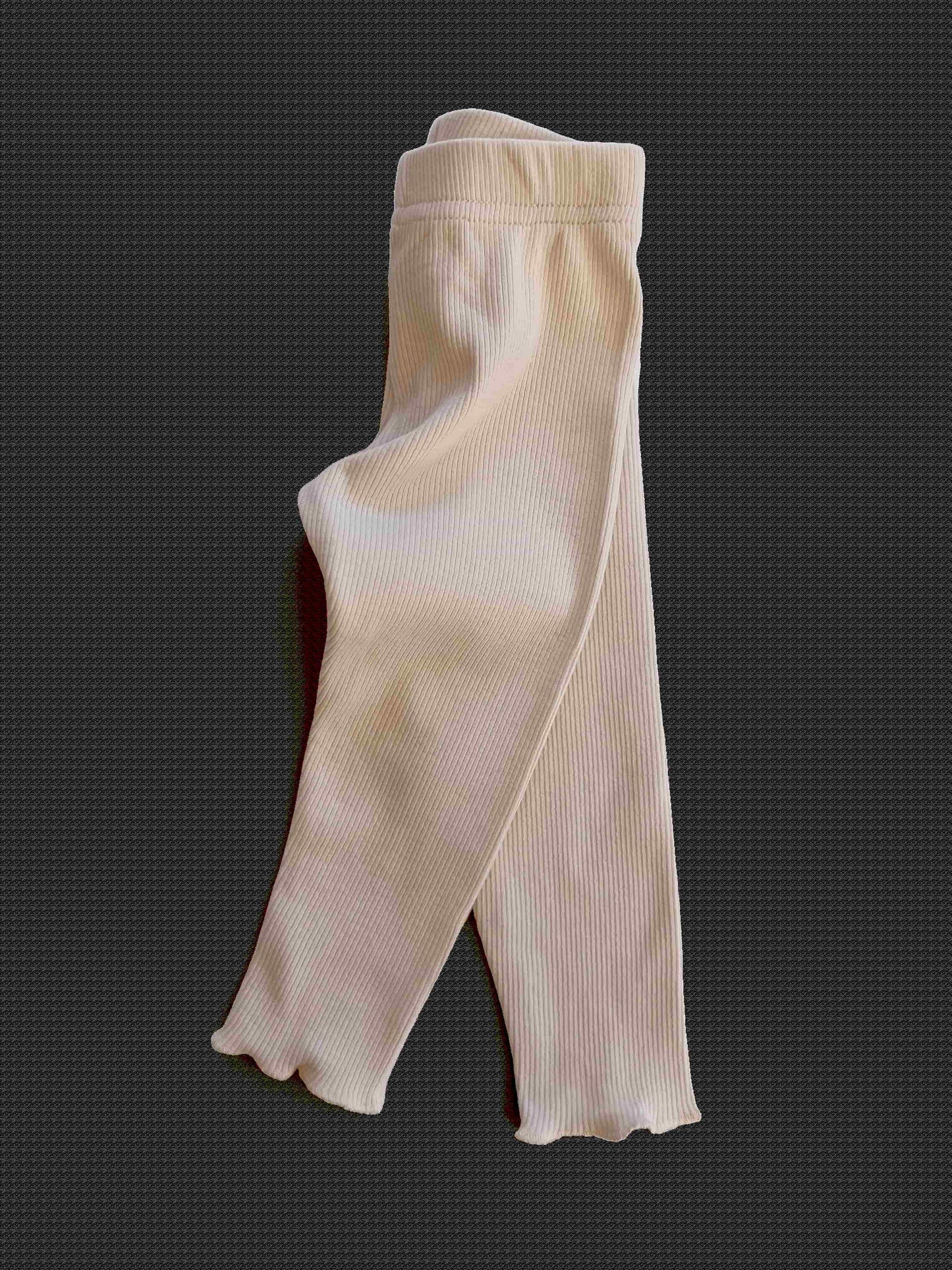 Mini Ribbed leggings in Ivory 