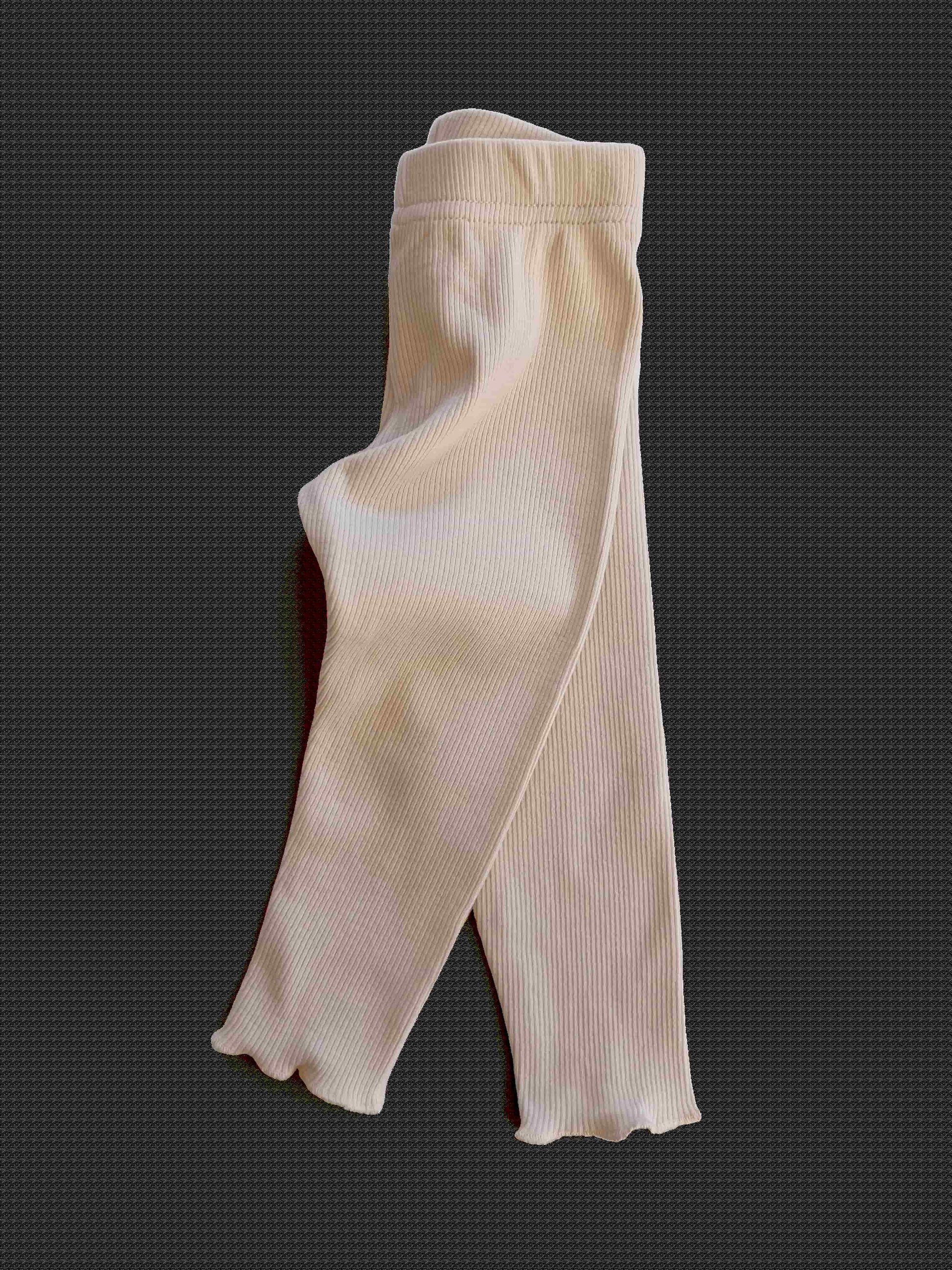 Mini Ribbed leggings in Ivory 