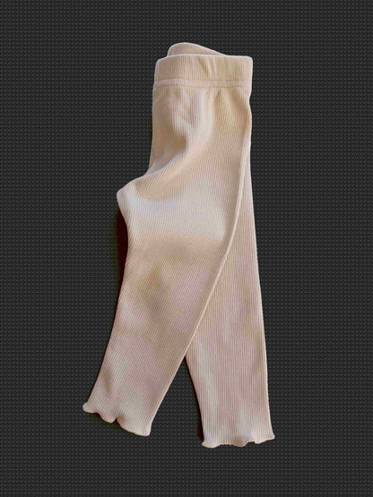 Mini Ribbed leggings in Ivory 