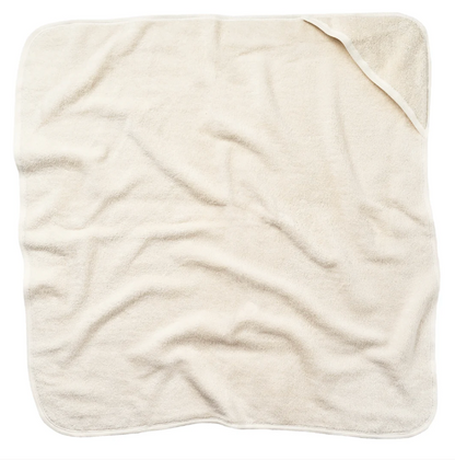 Organic Baby Hooded Bath Towel in White towel on a white background