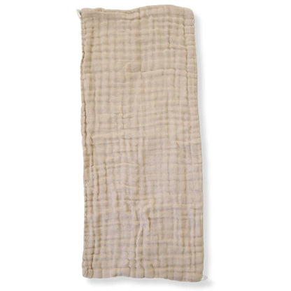 Organic Undyed Cotton Muslin Burp Cloth in Brown on a white background