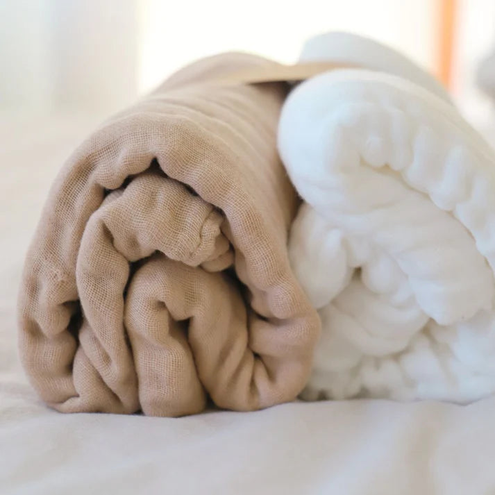Organic Undyed Cotton Muslin Wrap 2 Pack in Multicolor 