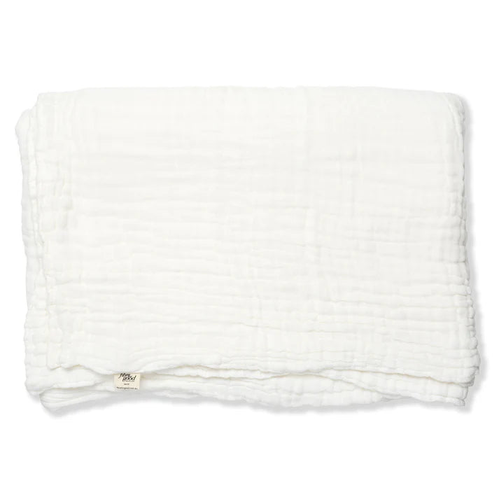 Organic Undyed Cotton Muslin Wrap in White 