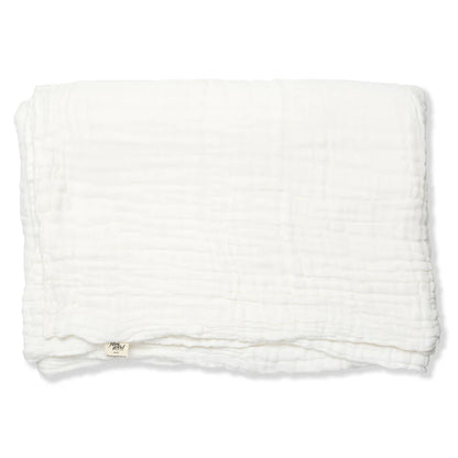 Organic Undyed Cotton Muslin Wrap in White 