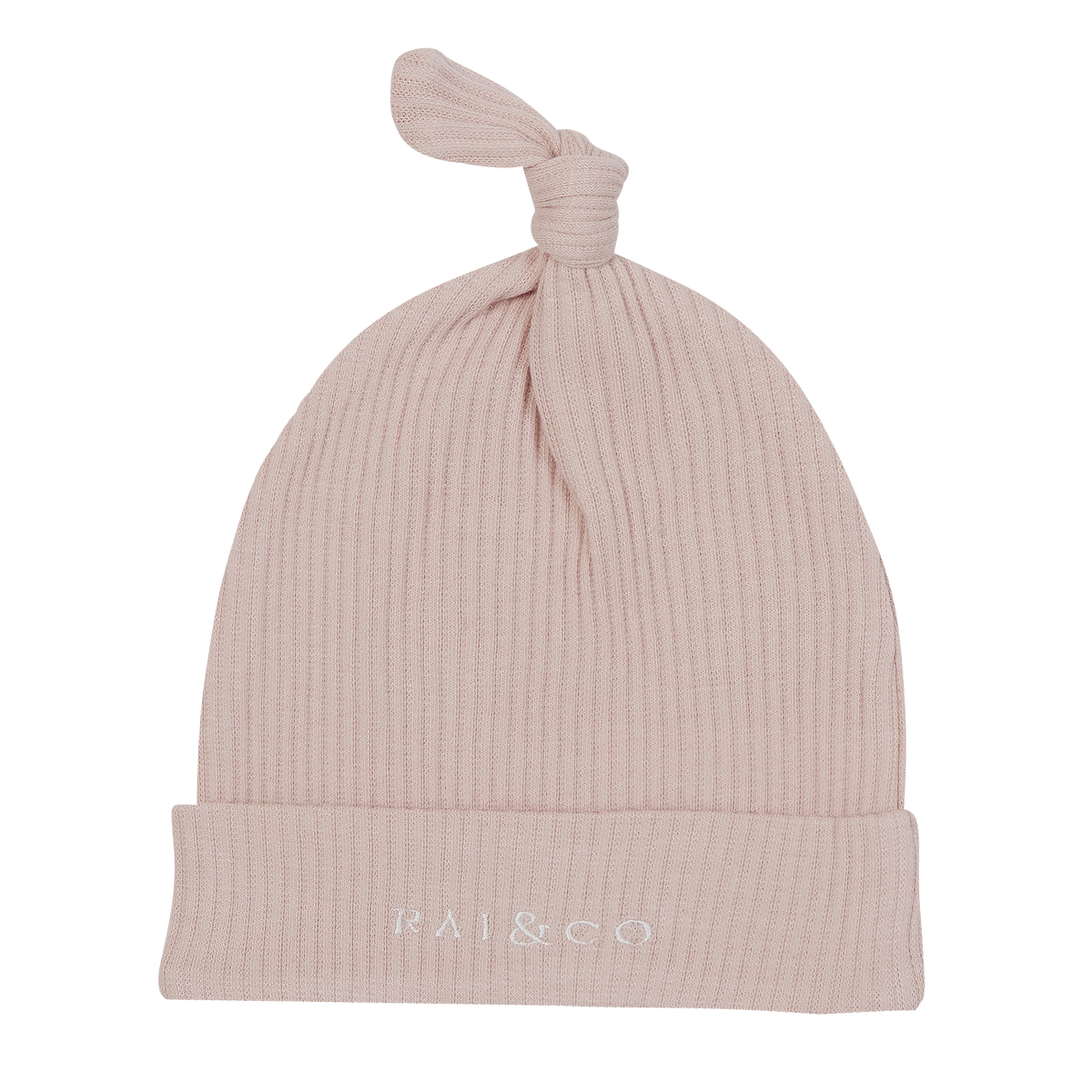 Baby Beanie Ribbed Knotted
