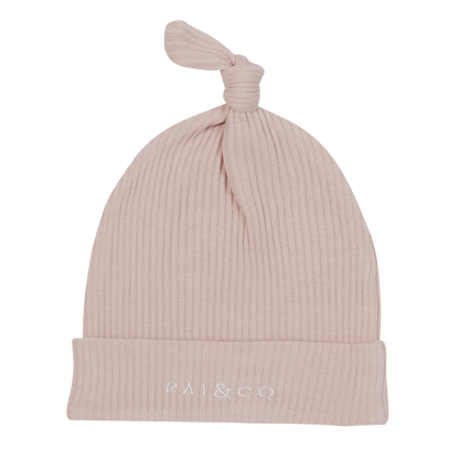 Baby Beanie Ribbed Knotted