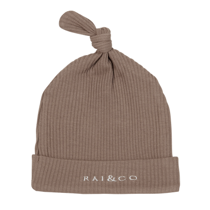 Baby Beanie Ribbed Knotted