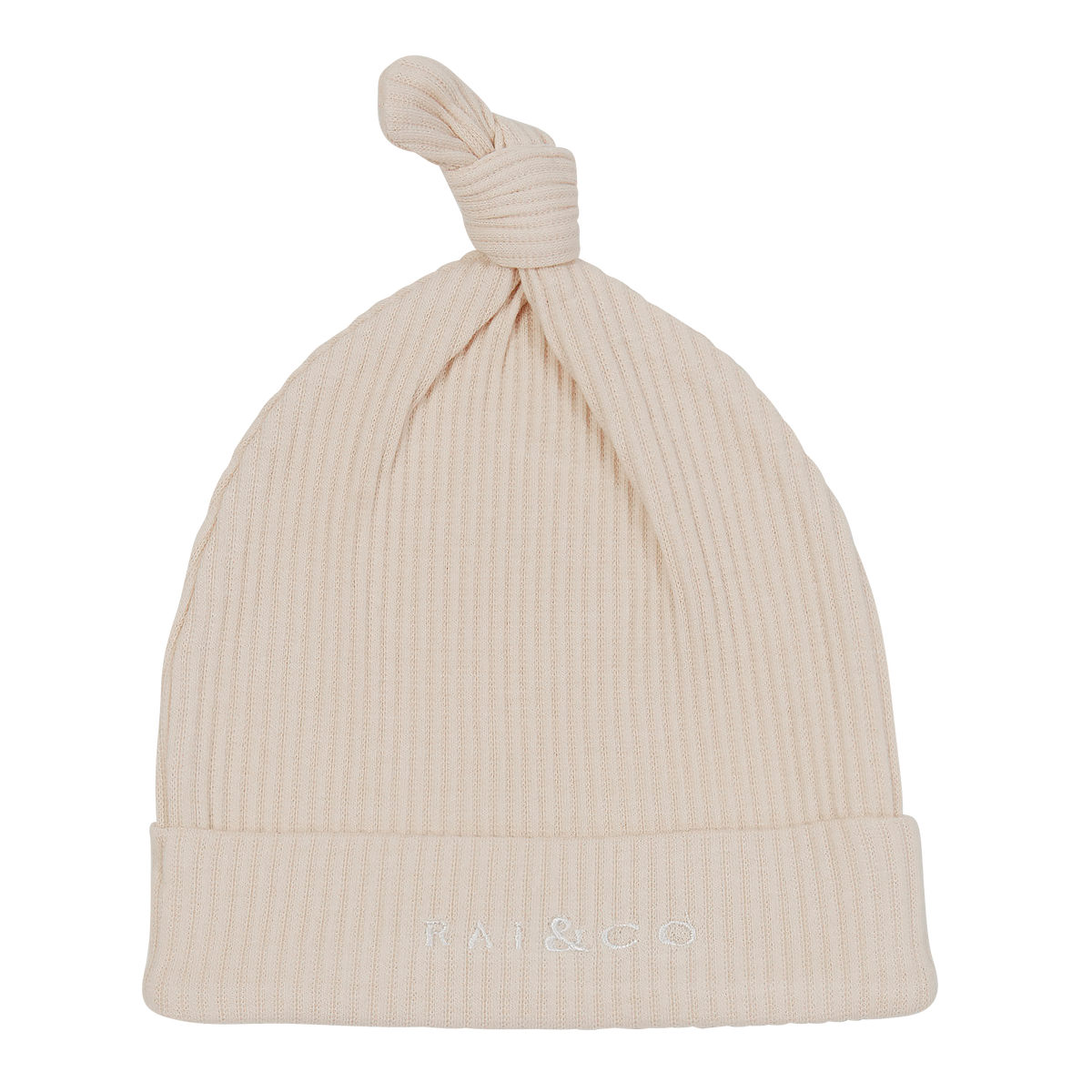 Baby Beanie Ribbed Knotted