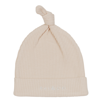 Baby Beanie Ribbed Knotted