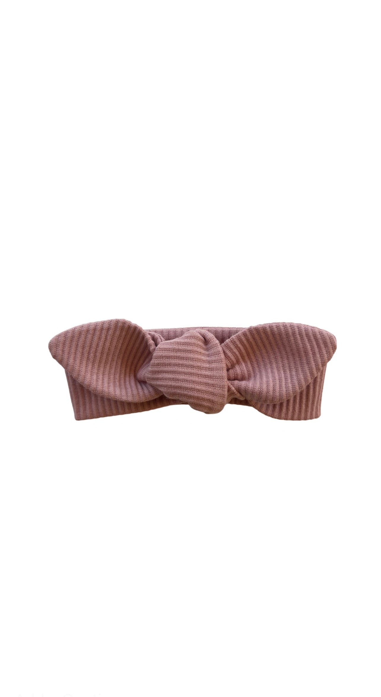 Ribbed Knotted Headbands in Blush on a white background
