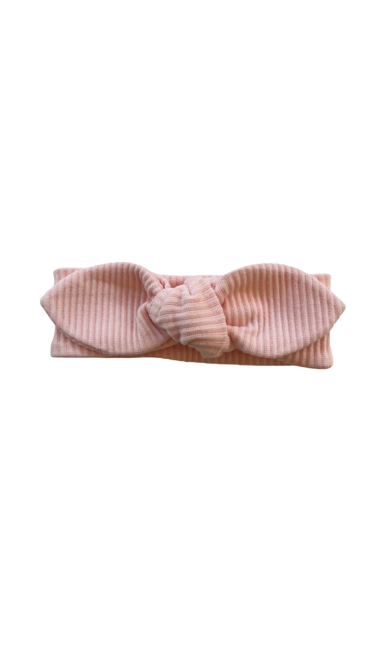 Ribbed Knotted Headbands in Light Pink on a white background