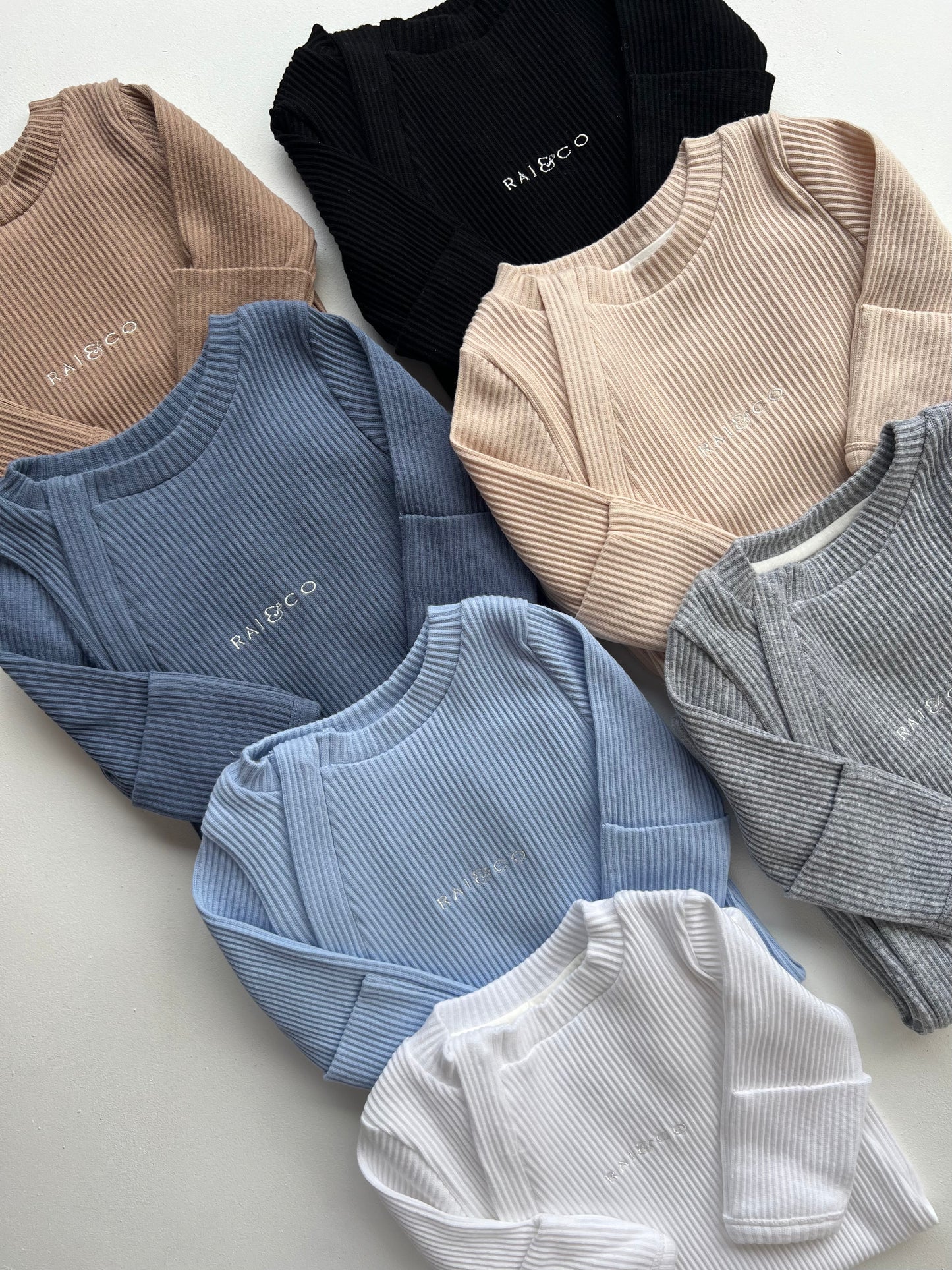 Ribbed Onesie in Available Colours