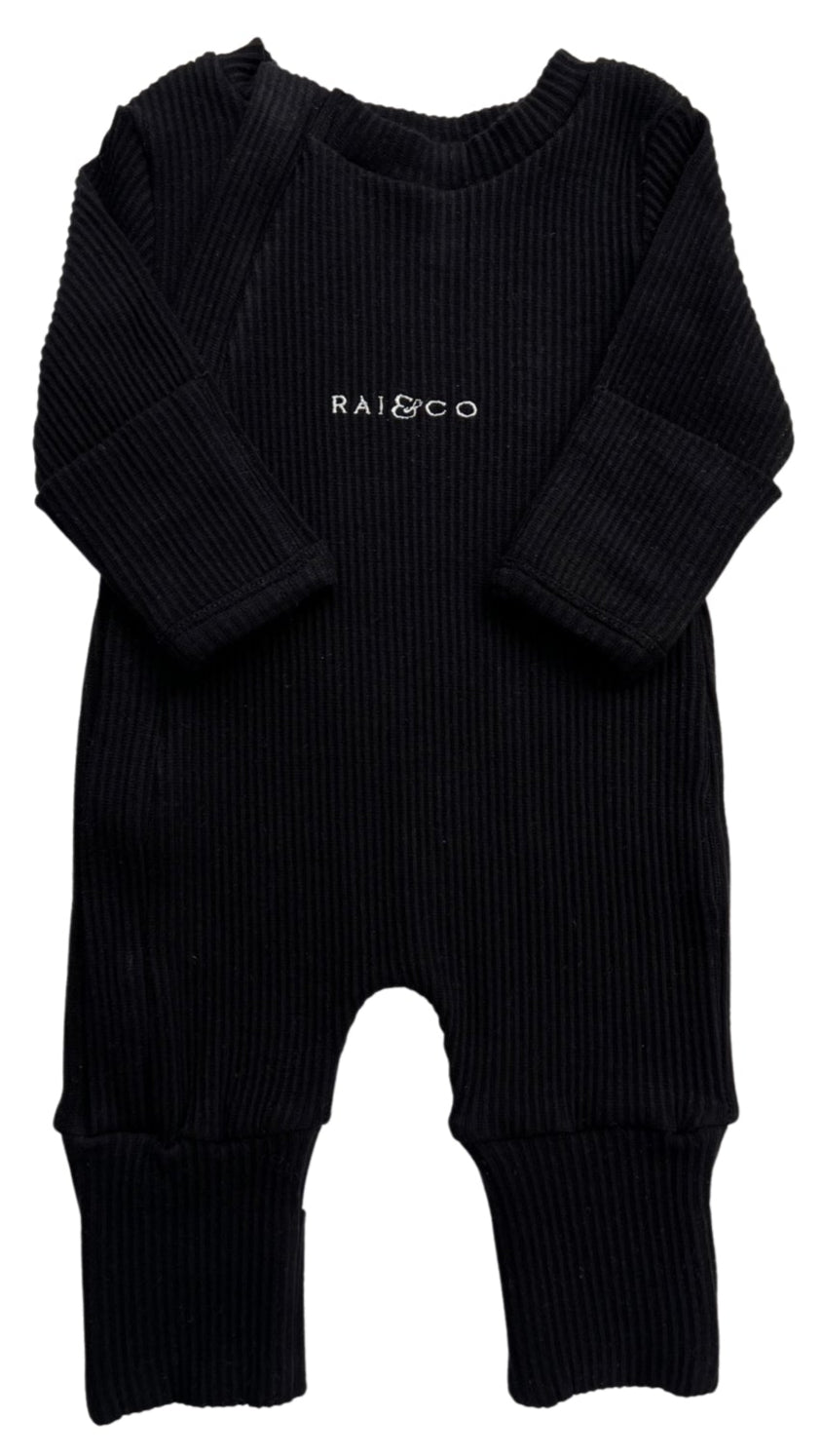 Ribbed Onesie in Black 