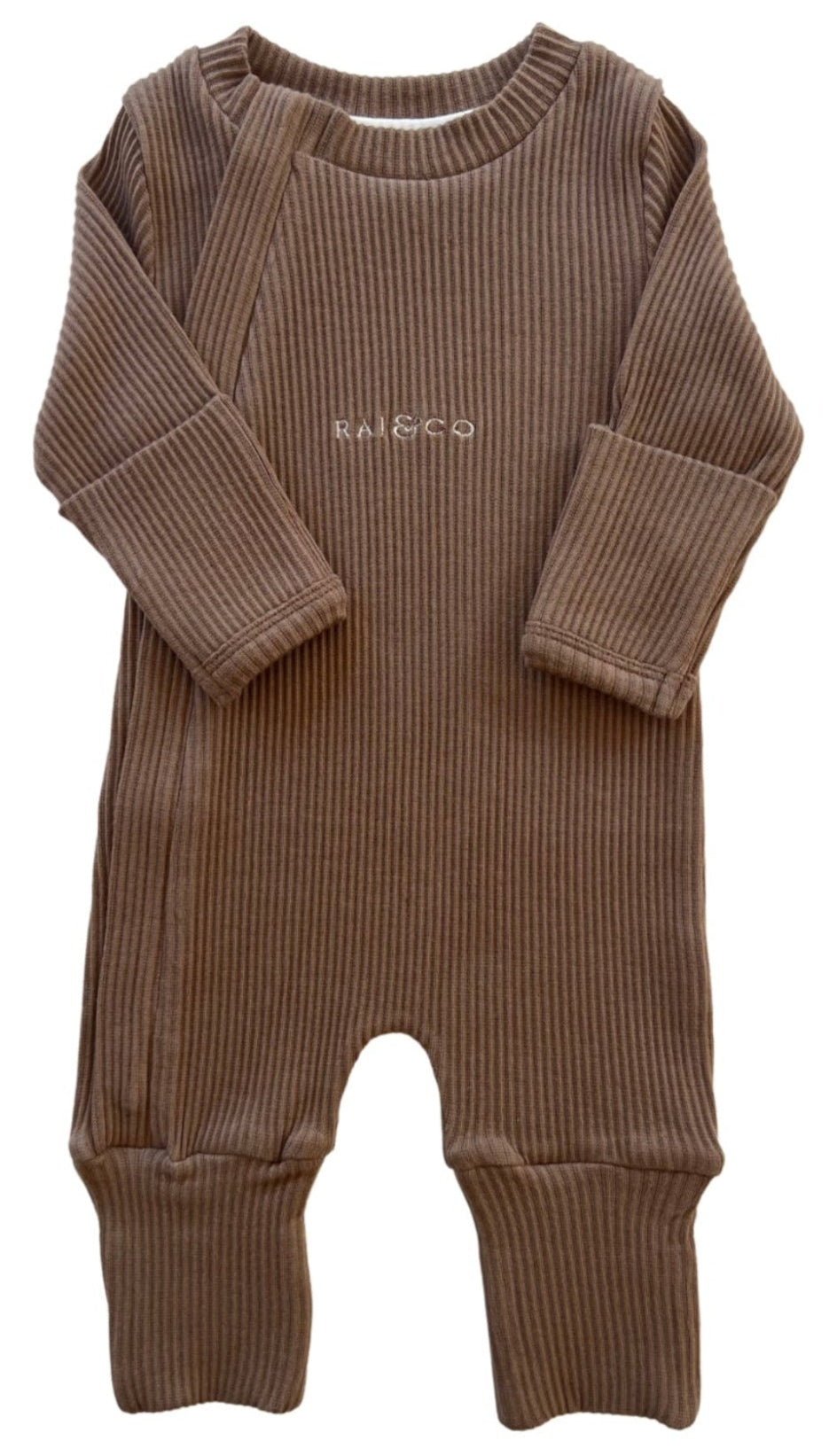 Ribbed Onesie in Caramel 