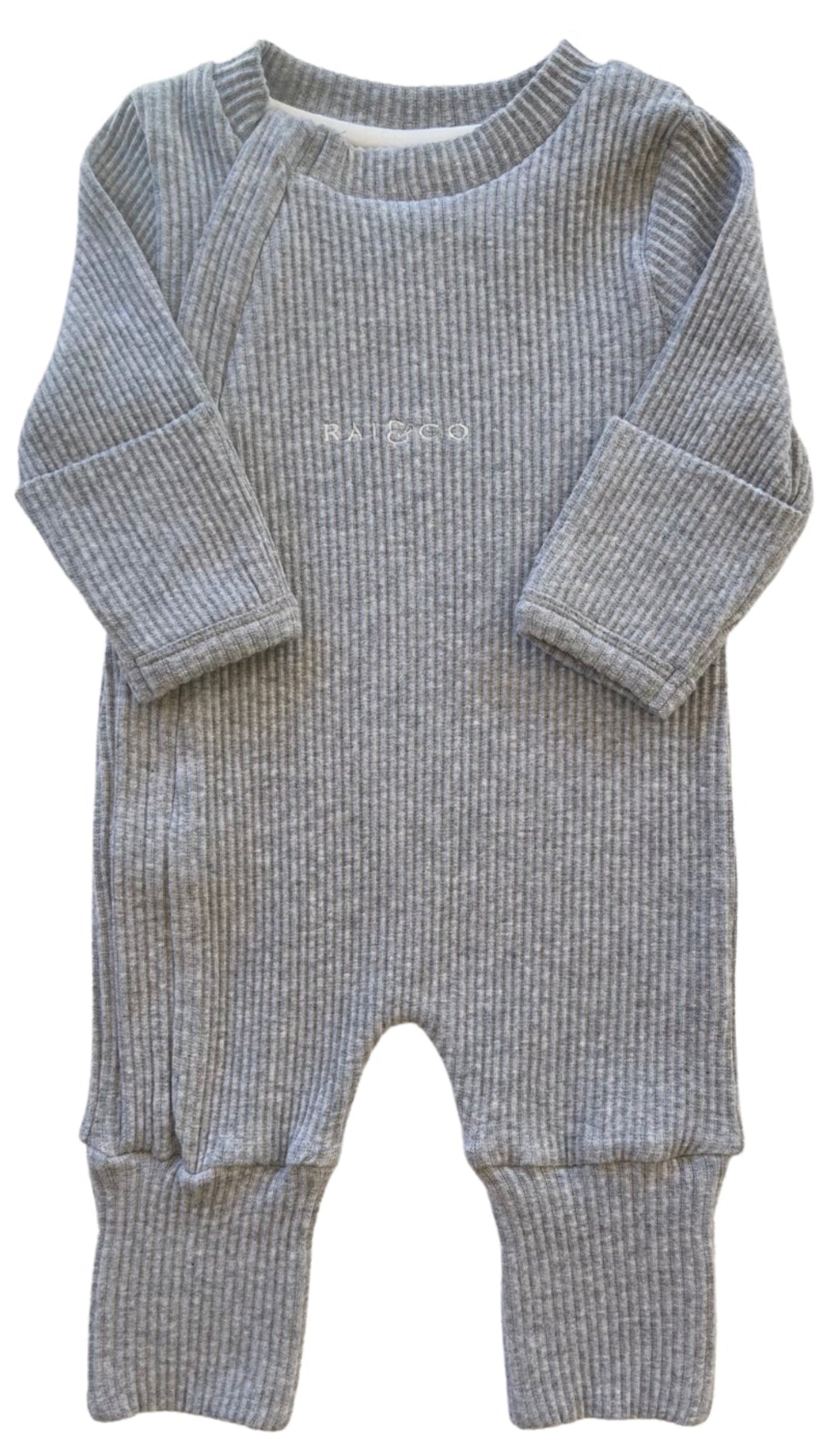 Ribbed Onesie in Grey