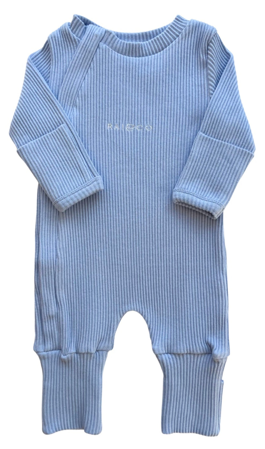 Ribbed Onesie in Light Blue