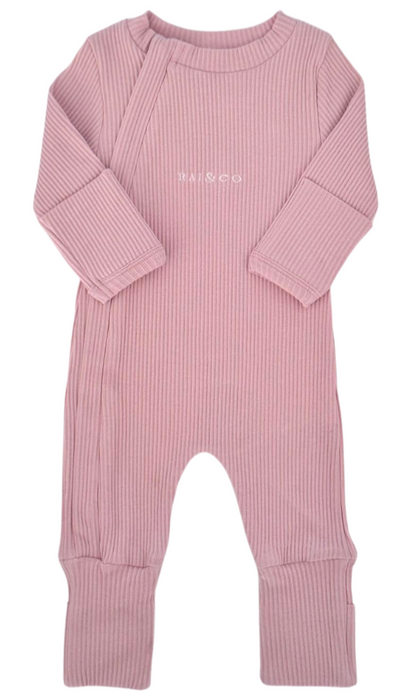 Ribbed Onesie in Powder