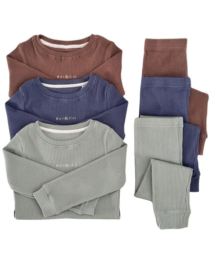 Ribbed Two Piece Set in Available Colours