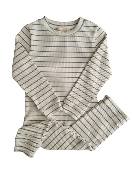 Striped Two Piece in Blue on a white background