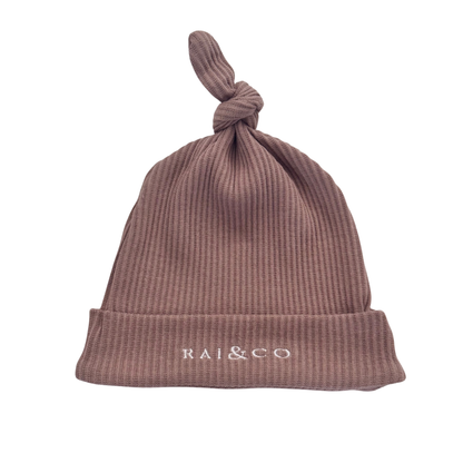 Baby Beanie Ribbed Knotted